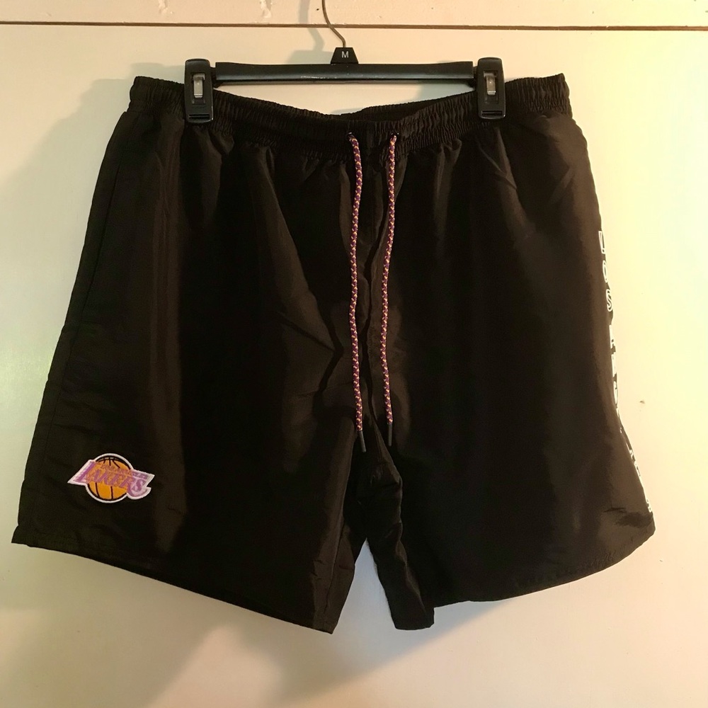 Large Los Angeles Lakers Black Athletic Shorts with Logo. Rand new no tags